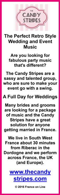 The Candy Stripes,retro music,wedding music,event music,party music,vintage,harmony,trios,classic songs,weddings,brides and grooms,Riberac,Dordogne,south west France,UK,Europe